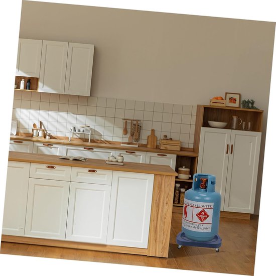 Gas Tank Rack - Mobiele Basis - Flessen Verplaatsen - Versterkt Ontwerp - 31 x 31 cm - Blauw — afbeelding 3