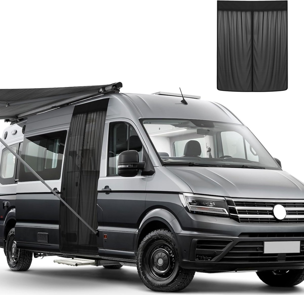 PromoHome Insectennet voor VW Crafter II 2017-2025 – Magnetisch Muggennet voor Schuifdeur – Enkellaags, Ademend, voor Outdoor Camping