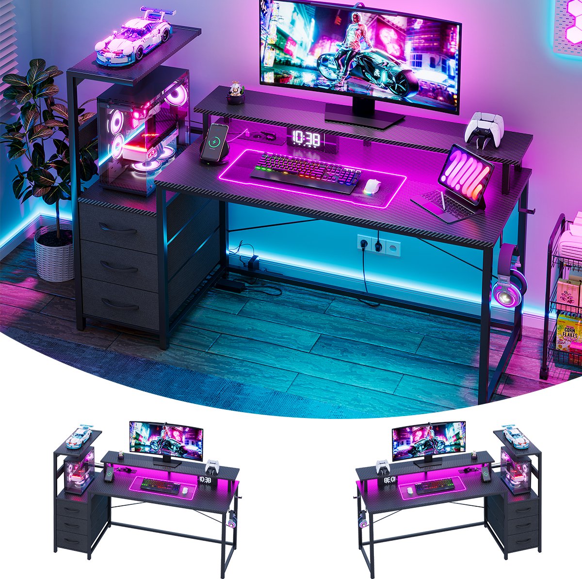 Mihtrov Mihtrov Gaming Bureau LED 150x50 cm