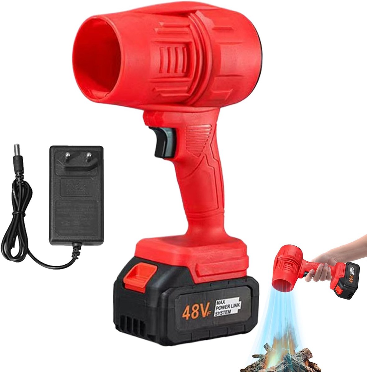 Draagbare Blaaser - Reinigingsapparaat - Auto Reinigen - 322 km/u Windsnelheid - Compact Formaat - Rood Zwart Blauw