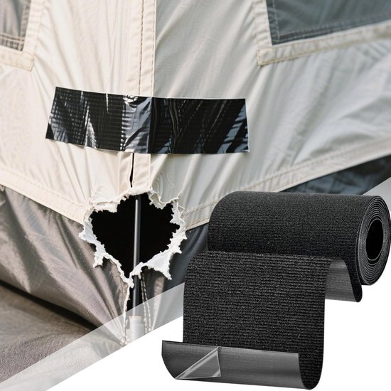Tent Reparatie Tape - Herstel Patch - Snel Herstellen - Waterafstotend Scheurvast - 50 mm x 1.6 meter - Zwart — afbeelding 3