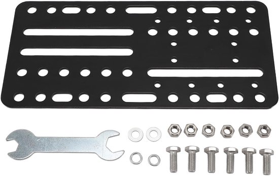 Handrem Bureau Mount - Adapter Plaat - Sim Racing - Universele Compatibiliteit - Meerdere Gaten - Zilver — afbeelding 5