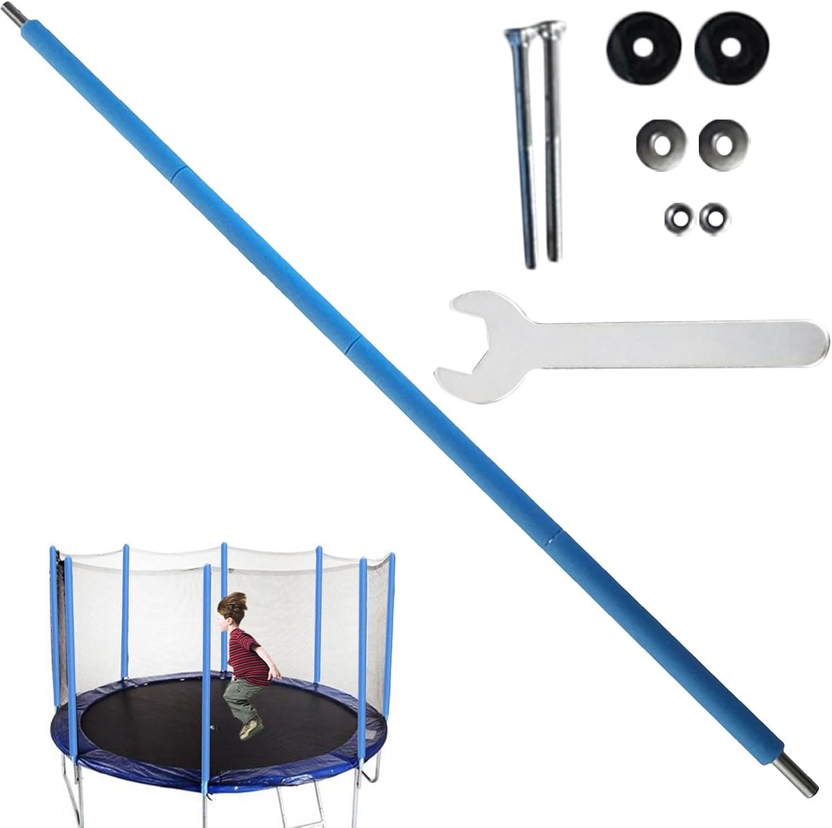 Trampoline Net Palen - Reservepalen Trampoline - Trampoline Veiligheid - Waterdicht Schuim - 4 stuks - Blauw
