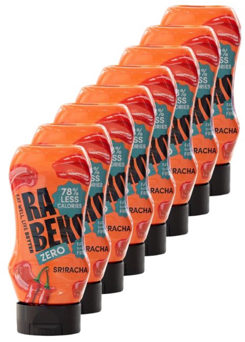 Rabeko | Hot Sriracha Saus | 8 Stuks | 8 x 350 ml