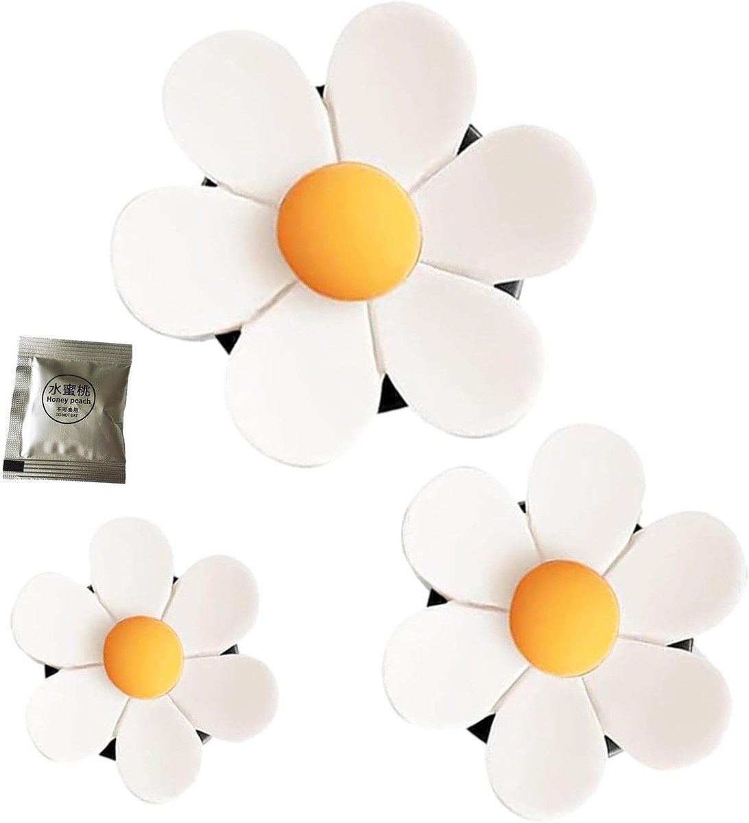 Bloemvormige Autoluchtverfrisser - Bloemen Ventilatieclips - Auto Interieur Opfrissen - Schattig Madeliefjesontwerp - 3.5 cm - Wit