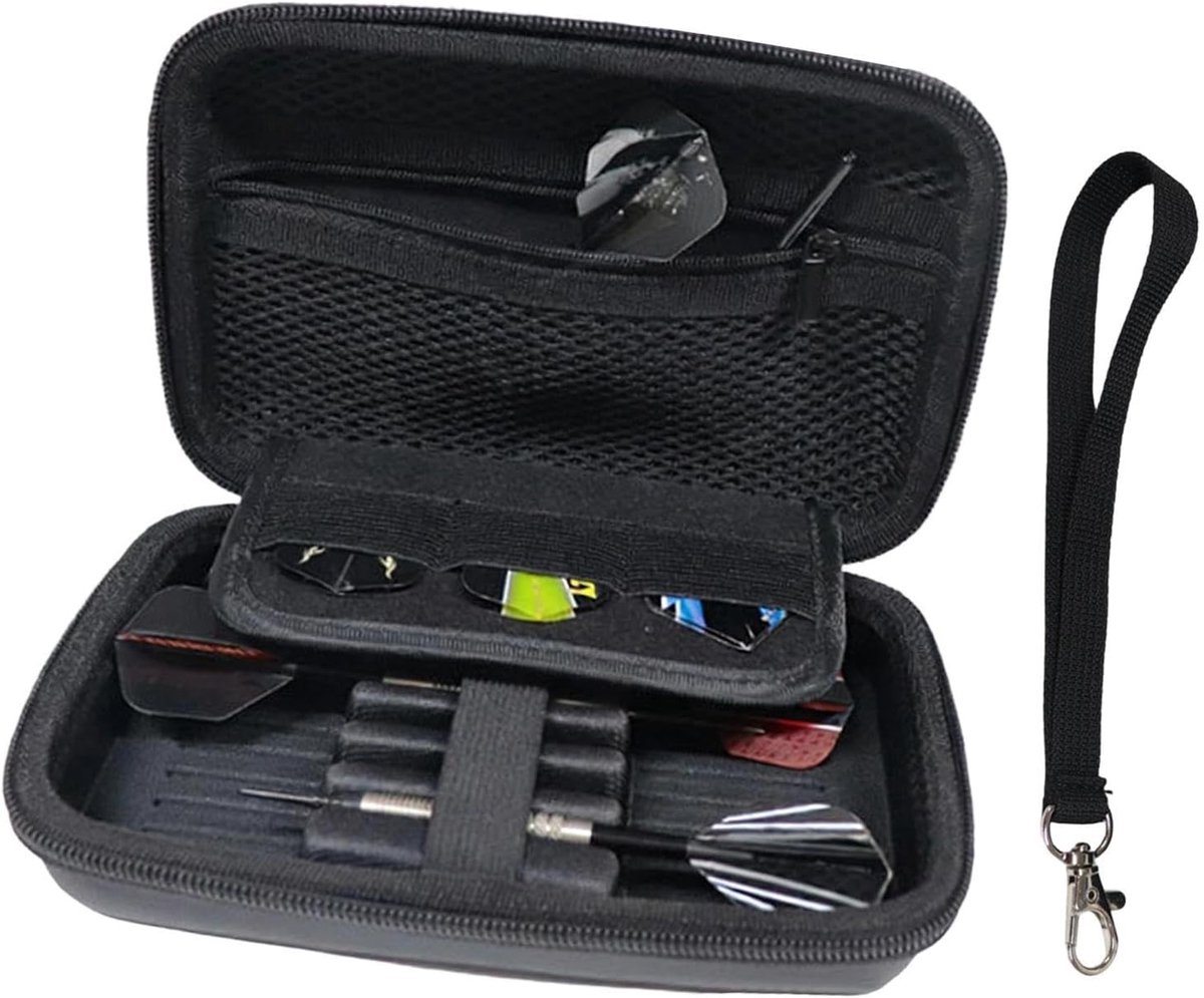 Dart etui - Dart opbergtas - Darts vervoeren - Systeem voor accessoires - 19 x 13 x 5 cm - Zwart
