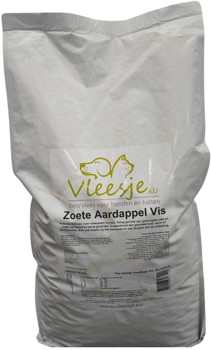Vleesje brok zoete aardappel Vis zak 15 kilo