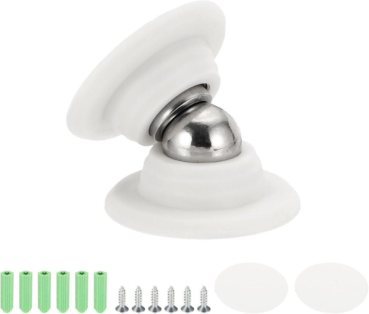 Magnetische Deurstopper - Deurhouder Deurvanger - Deuren Open Houden - Roestvrij Staal Siliconen - 48 cm - Wit