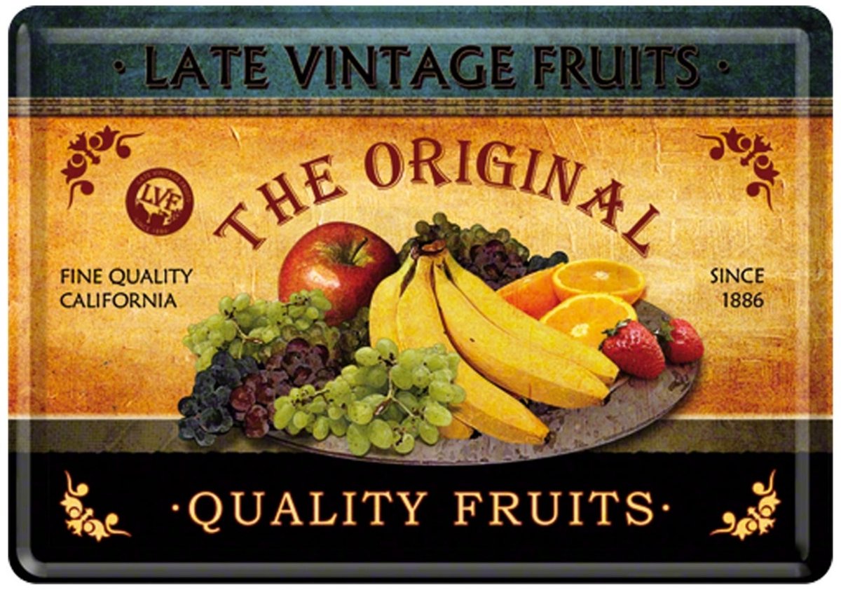 Quality Fruits Metalen Postkaart