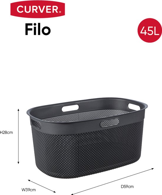 Curver Filo Wasmand - 45L - Antraciet