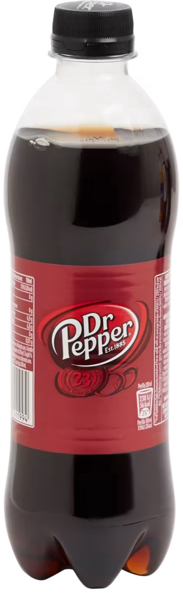 Dr Pepper Frisdrank 450ml PET Fles – Tray 12 Stuks Koolzuurhoudende Softdrink