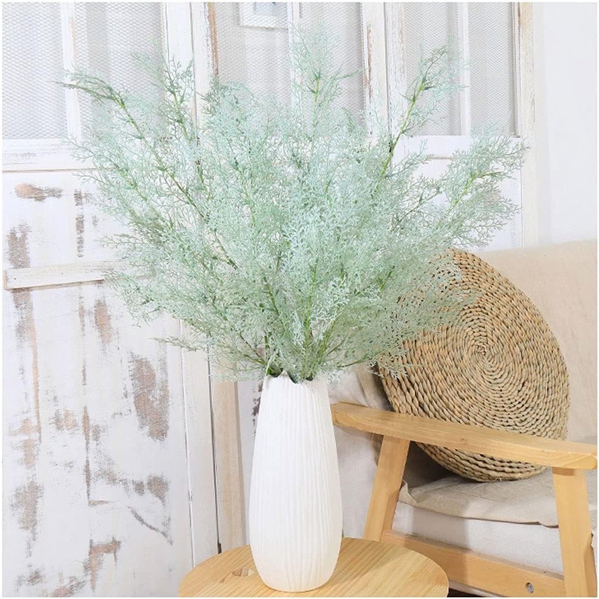Kunstbloemen Mistgras - Zijden Bloem - Huis Decoratie - Levensechte Simulatie - 80cm Lengte - Wit