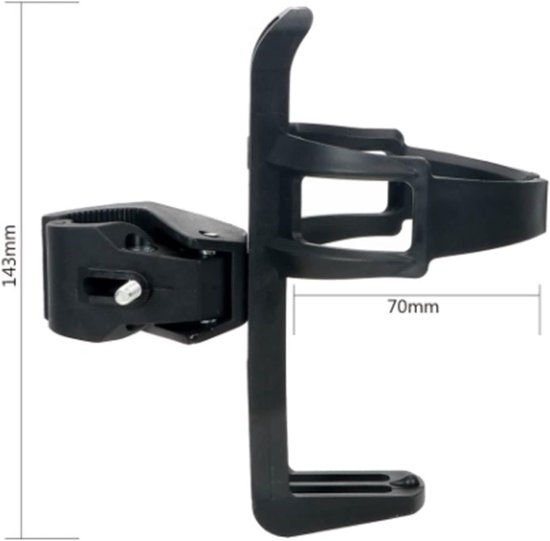 Fiets Bekerhouder - Drankhouder Motorfiets - Dranken Meenemen - Clip Mount Stand - 1 Stuk - Zwart — afbeelding 2