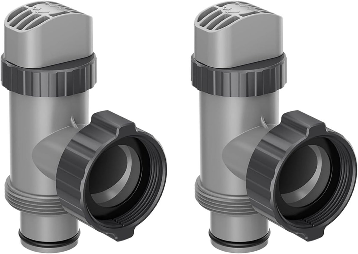 Zwemband Ventielen - Zwembad Onderdelen - Waterstroom Regelen - Complete Set - 2 stuks - Grijs