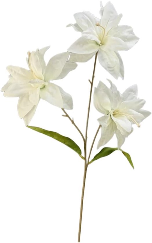 Kunstlelie Arrangement - Nep Lelies - Huis Decoratie - Levensechte Bloemen - 65 cm - Wit