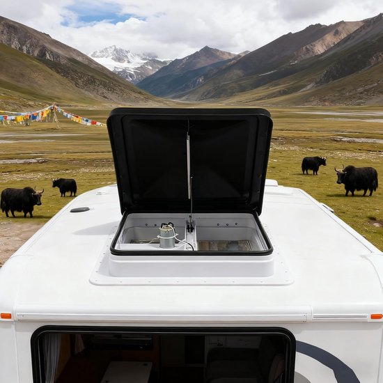 Universele Caravan Raam 42x42cm Uitzetvenster Camper Dakluik Dakkap Dakraam Voor Bestelwagen van Merkloos — afbeelding 4