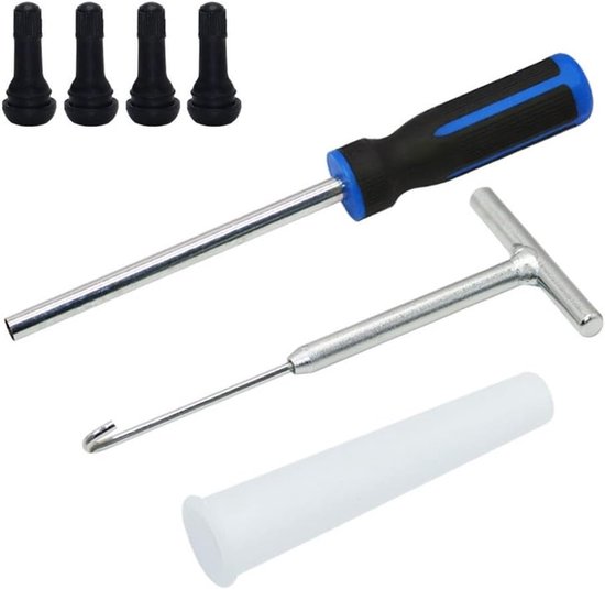 Ventiel Reparatie Set - Bandengereedschap Klepsteel - Banden Onderhoud - T-handvat Trekker - 28 x 8.7 x 3.5 cm - D — afbeelding 3