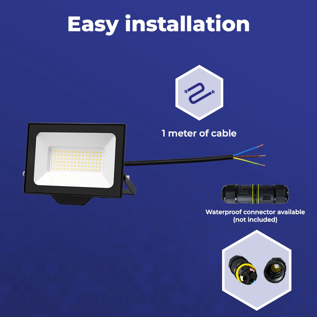 Noxion LED Floodlight Beamy G3.1 Zwart 50W 5500lm 110D - 830 Warm Wit | IP65 - Symmetrisch.