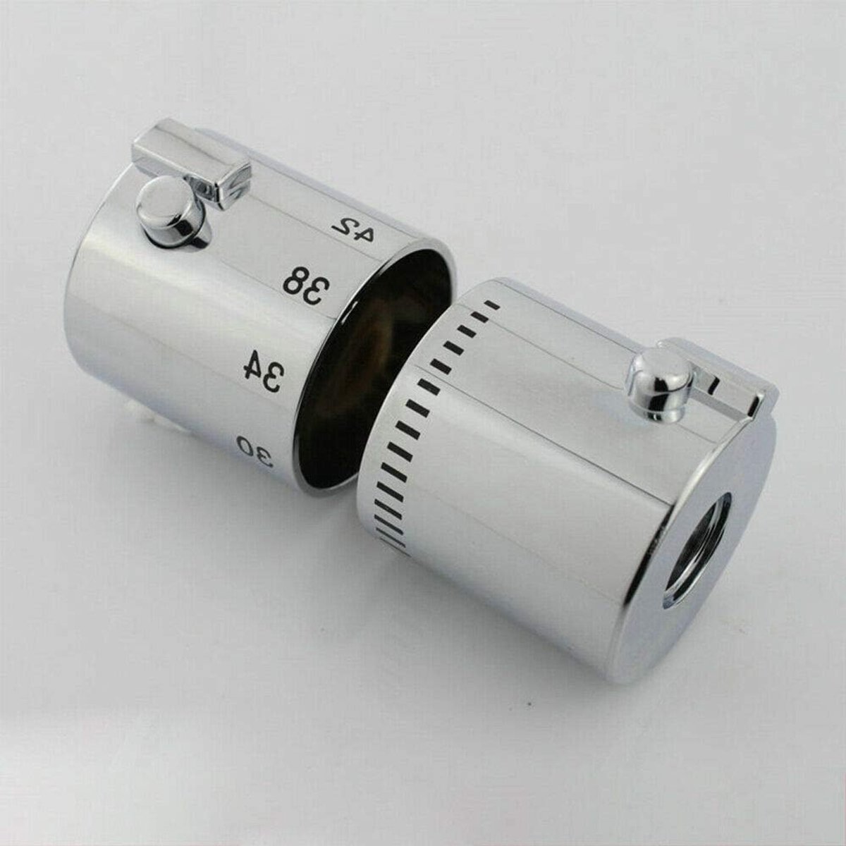 Douche Controle Handvat - Watercontrole Knop - Douche Temperatuur Instellen - Verchroomde Afwerking - 40 mm Diameter - Chroom