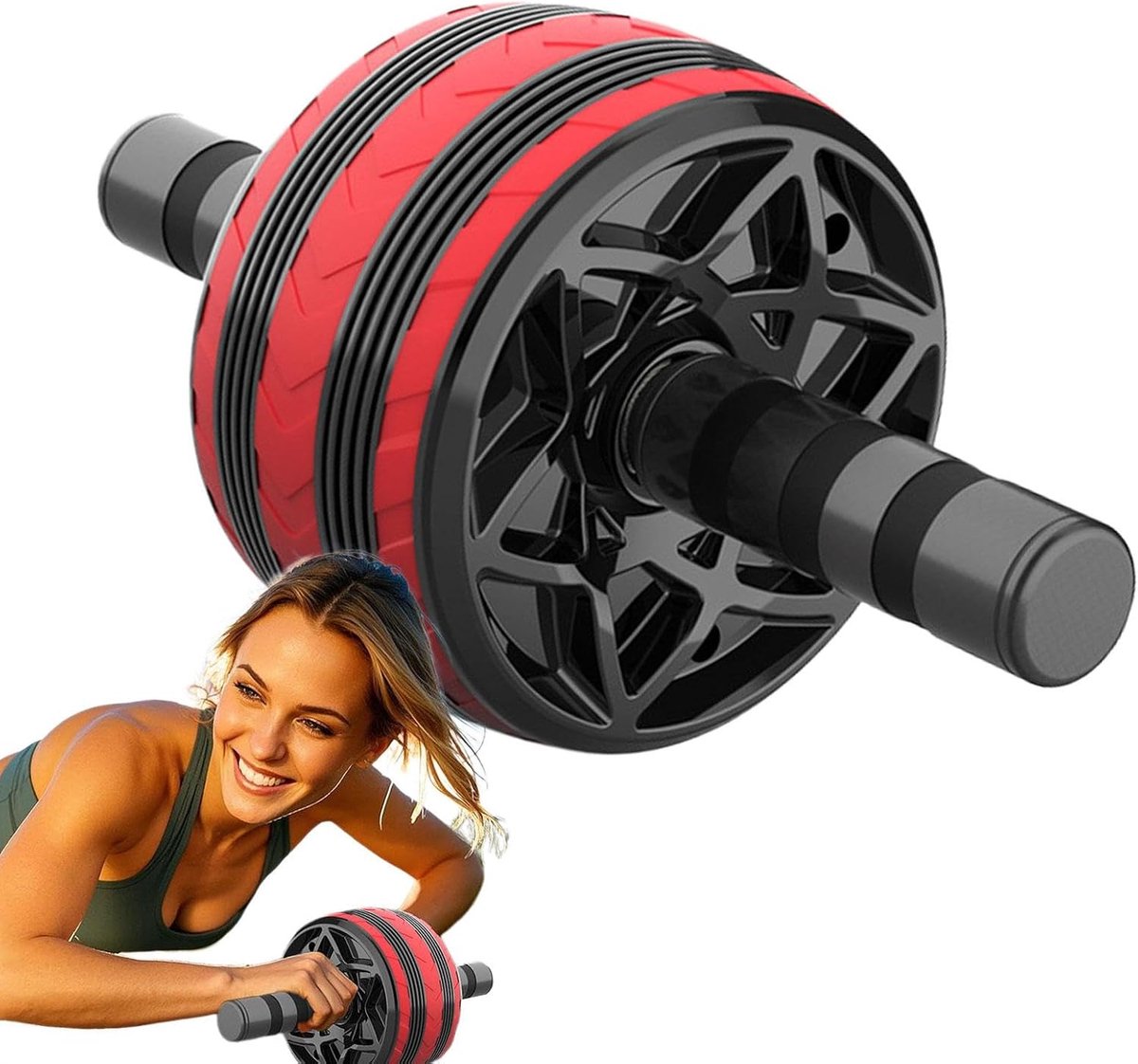 Buikspierwiel - Ab wheel roller - Core training - Automatische rebound - Niet gespecificeerd - Rood