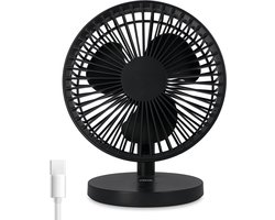Tafelventilator Stil – Oplaadbaar via USB-C – 3 Snelheden – 2000 mAh – 90° Kantelbaar