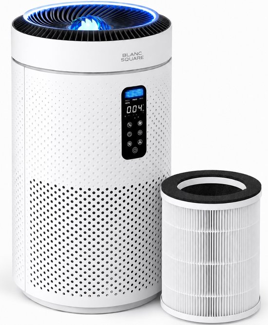 BS Luchtreiniger Pro - Air Purifier 5-laags met UV Desinfectie – HEPA 13 + Koolstoffilter – 400 m³/h 90m² – Werkt tegen allergieën, pollen, geurtjes – Automatisch met Luchtkwaliteit Indicator - Clean Air diffuser