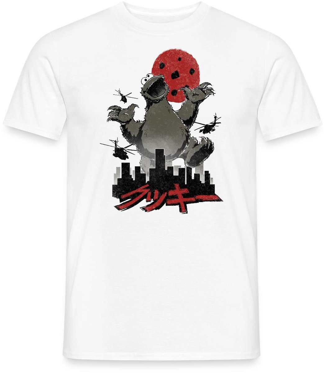 Sesamstraat Koekiemonster Cookiezilla T-Shirt Heren