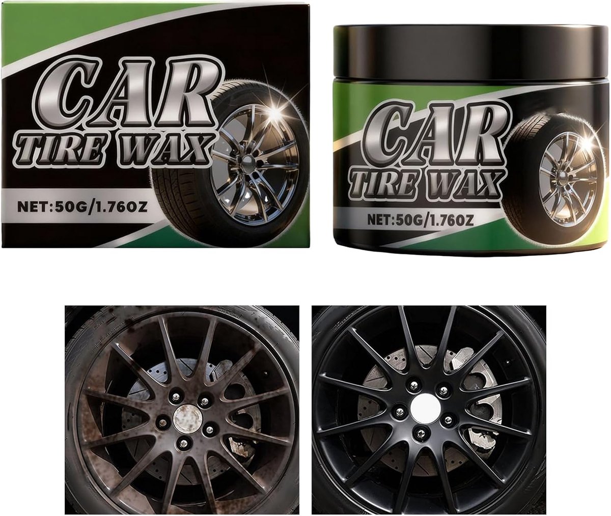 Banden Verzorgingspasta - Velg Reiniger Coating - Auto Onderhoud - Verwijdert Hardnekkige Vlekken - 50 gram - Niet gespecificeerd