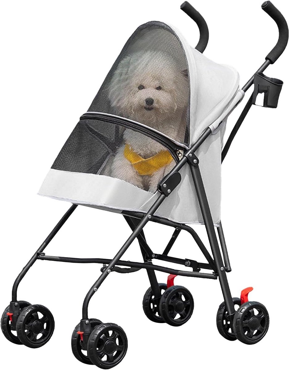 Huisdieren Kinderwagen - Dierenbuggy Draagbaar - Reizen met Huisdier - Opvouwbaar Ontwerp - 97 x 55 x 45 cm - Grijs