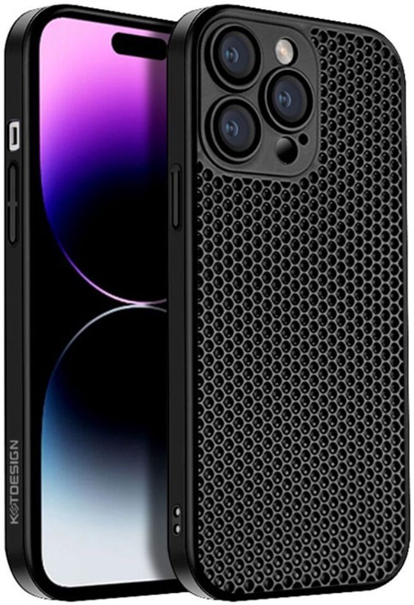 Honingraat Back Cover Zwart Hoesje Geschikt voor Apple iPhone 15 Pro Max