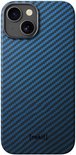 Blauw en zwart carbonfiber hoesje voor iPhone.