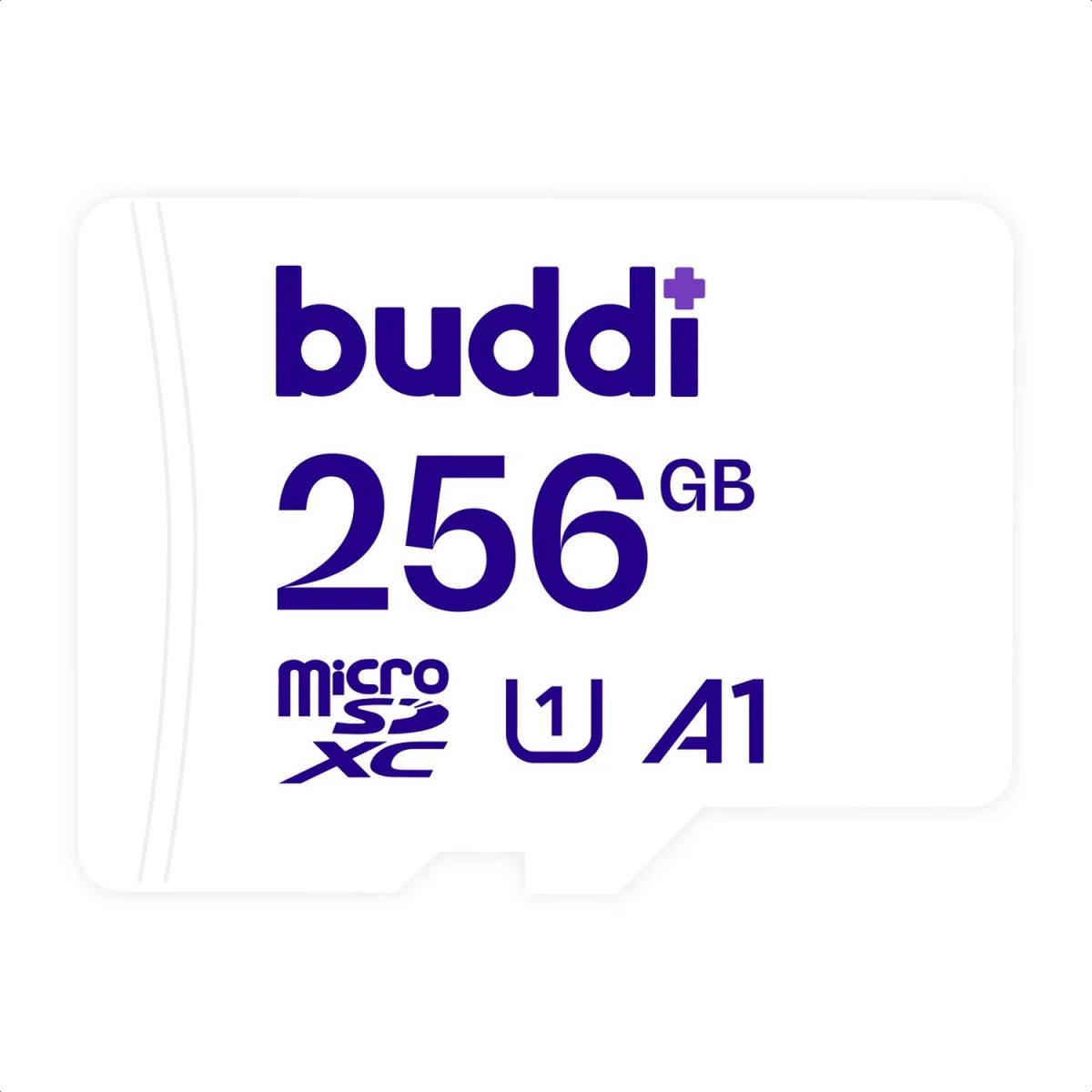 Buddi MicroSDXC Geheugenkaart 256GB Wit Geschikt voor Camera's, Smartphones, en Drones, Inclusief SD Adapter