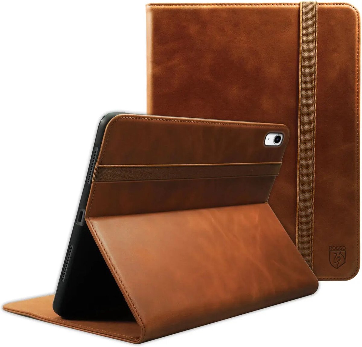 Rosso Deluxe Hoes Geschikt voor Apple iPad Pro 10.5 (2017) / iPad 10.2 (2019/2020/2021) | Book Case Echt Leer | Sleep/Wake | Standaard | Penhouder | Beschermhoes Bruin
