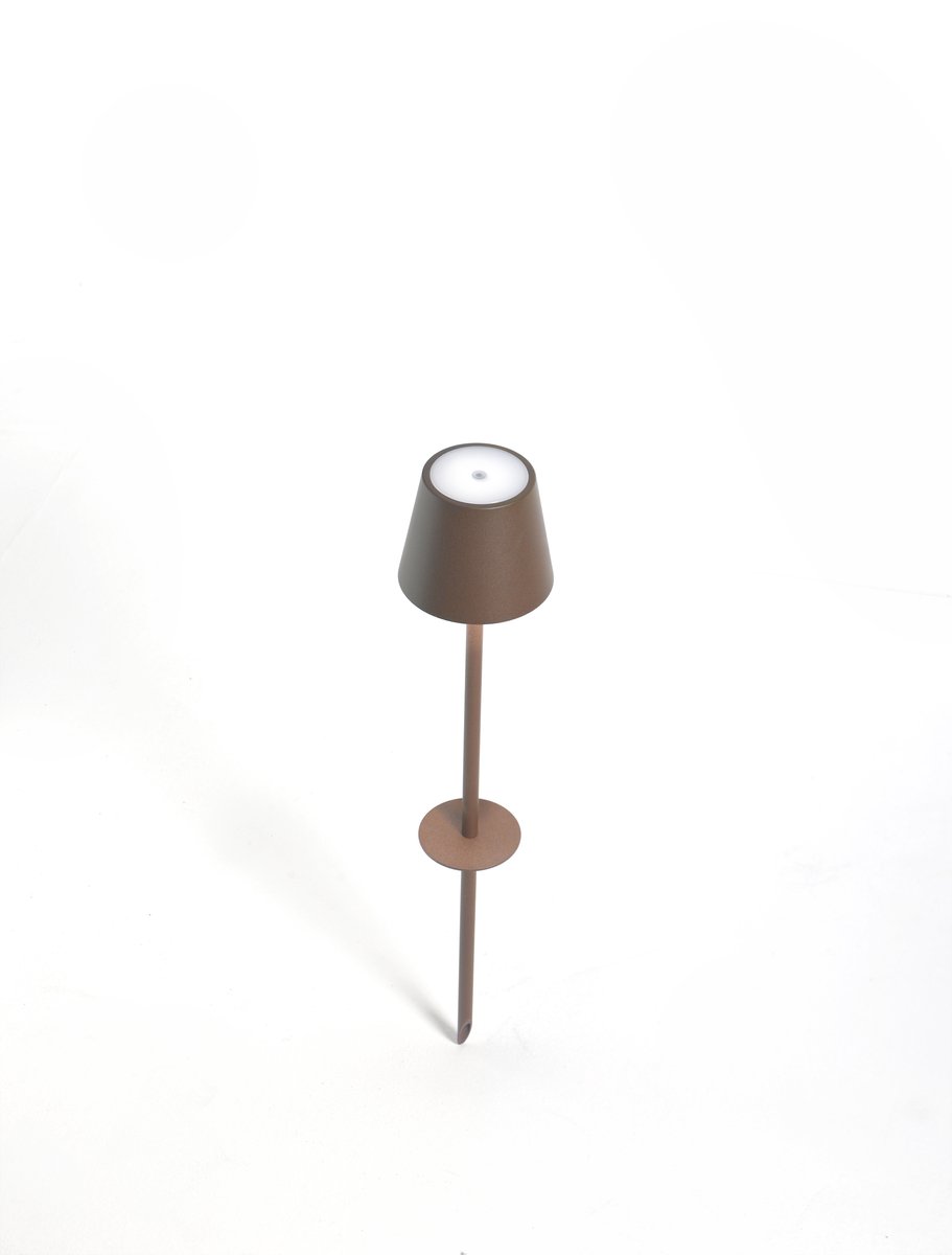 Zafferano Poldina Pro LED Tuinlamp - Oplaadbare Buitenlamp Bruin - IP65 Spatwaterdicht - Dimbare LED Lamp - 60cm