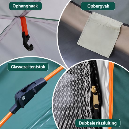 Lifero Camping Tent - Automatisch Pop-up Tent - Easy-up - Kampeertent 2 Persoons - Bijzet Tent - Festival Tent - Vis Tent - Groen van Merkloos — afbeelding 3