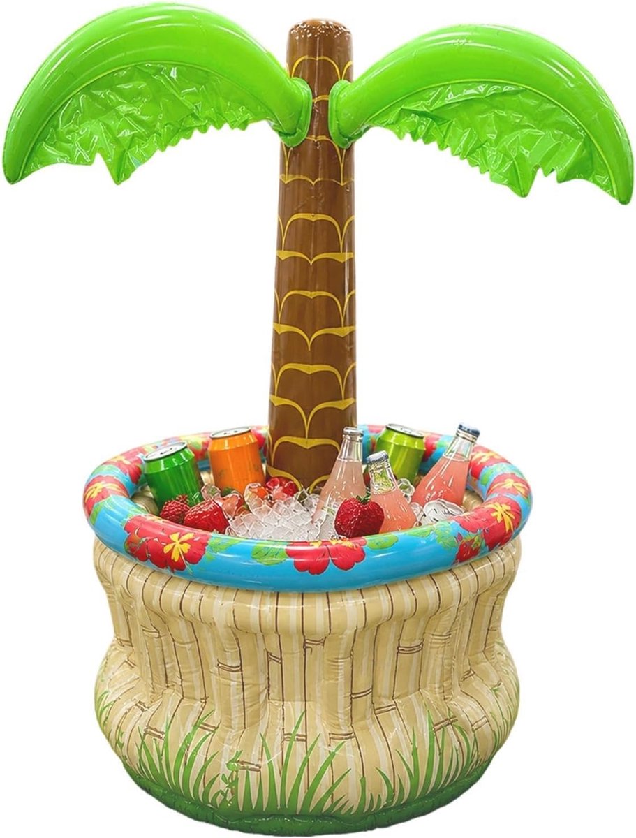 Opblaasbare Palmboom IJsemmer - Drankkoeler Feest - Dranken Koel Houden - Realistische Stamtextuur - 61 cm - Meerkleurig