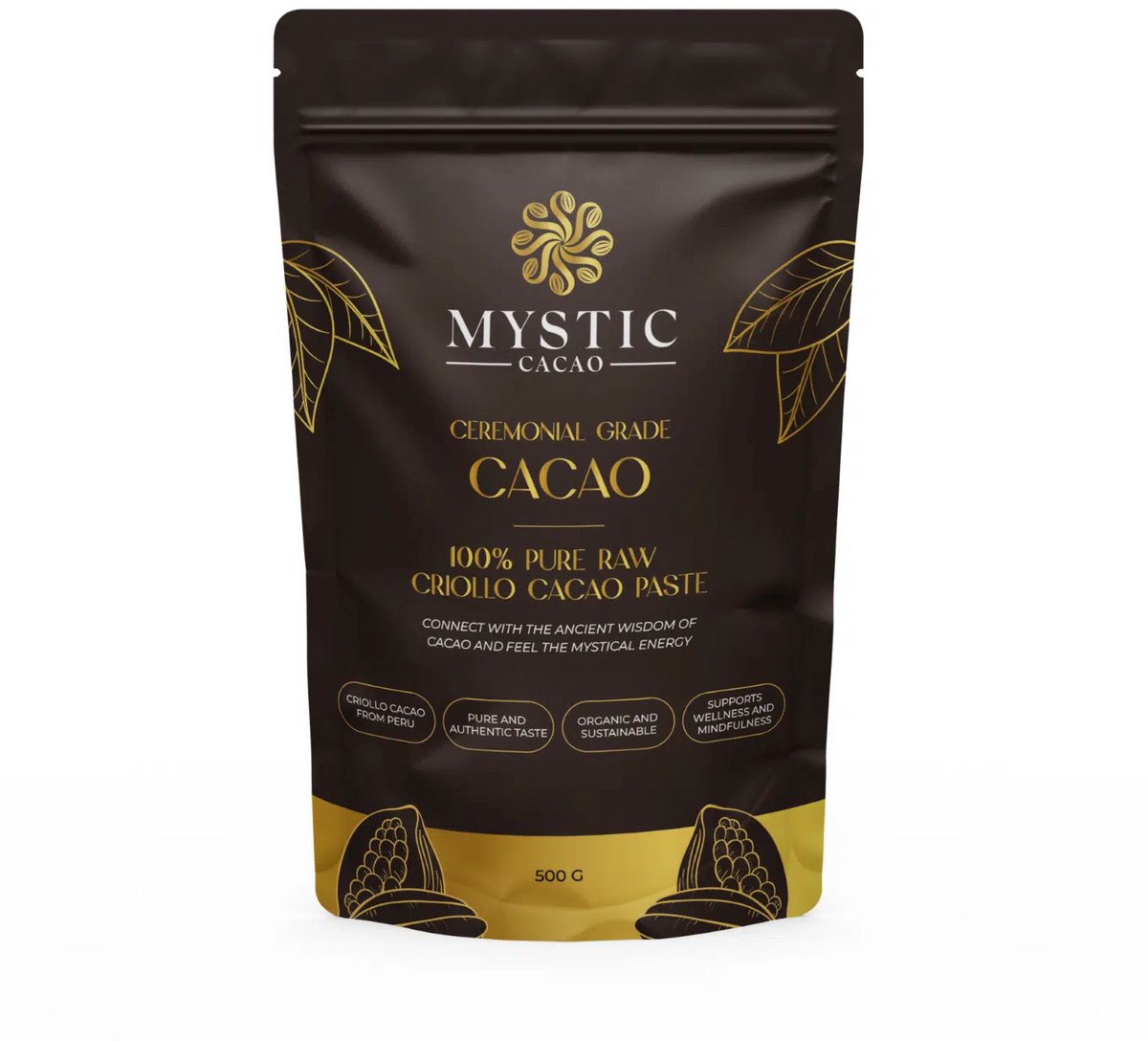 Cacao pasta Criollo Raw Biologisch – Ceremonial Grade (Mystic Cacao) 1kg, Ceremoniële Pure Cacao Massa in brokken uit Peru voor Ceremonie of als gezonde snack - koffievervanger
