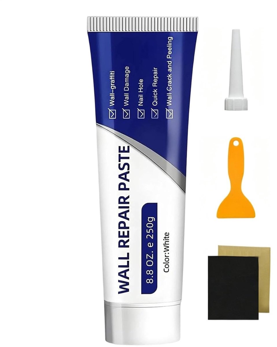 Muur Reparatiepasta - Gipsplaat Reparatie - Muren Herstellen - Snel Drogend - 250g - Wit