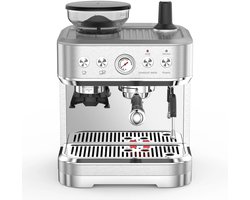 Novendo Goods - Espressomachine 15 bar met bonenmaler en melkopschuimer - Barista koffiemachine met 2,5L watertank en RVS behuizing