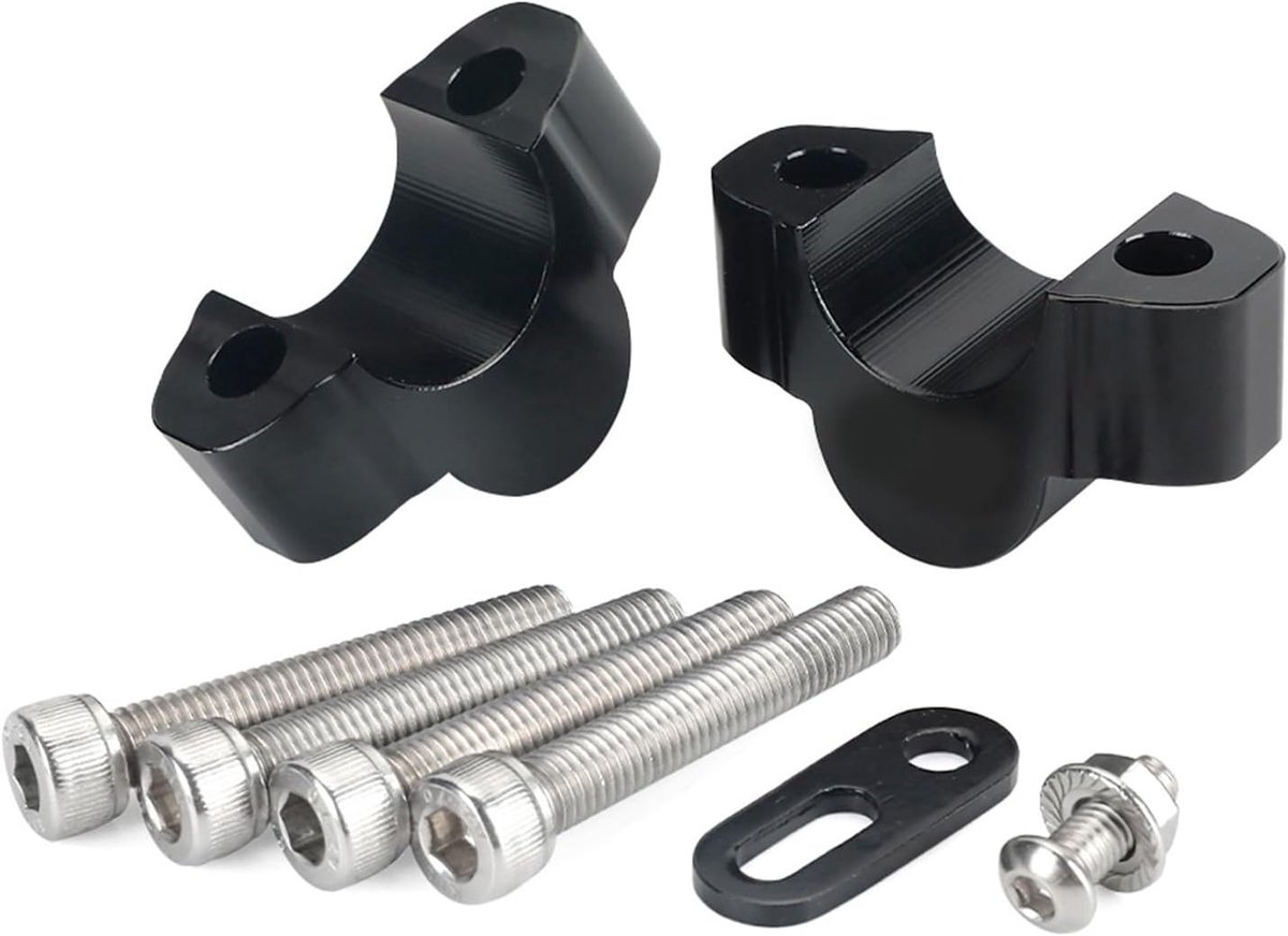 Stuur Riser Motorfiets - Stuurverhoger Klem - Comfortabeler Rijden - Verhoogt 20 mm - 318 g - Zwart