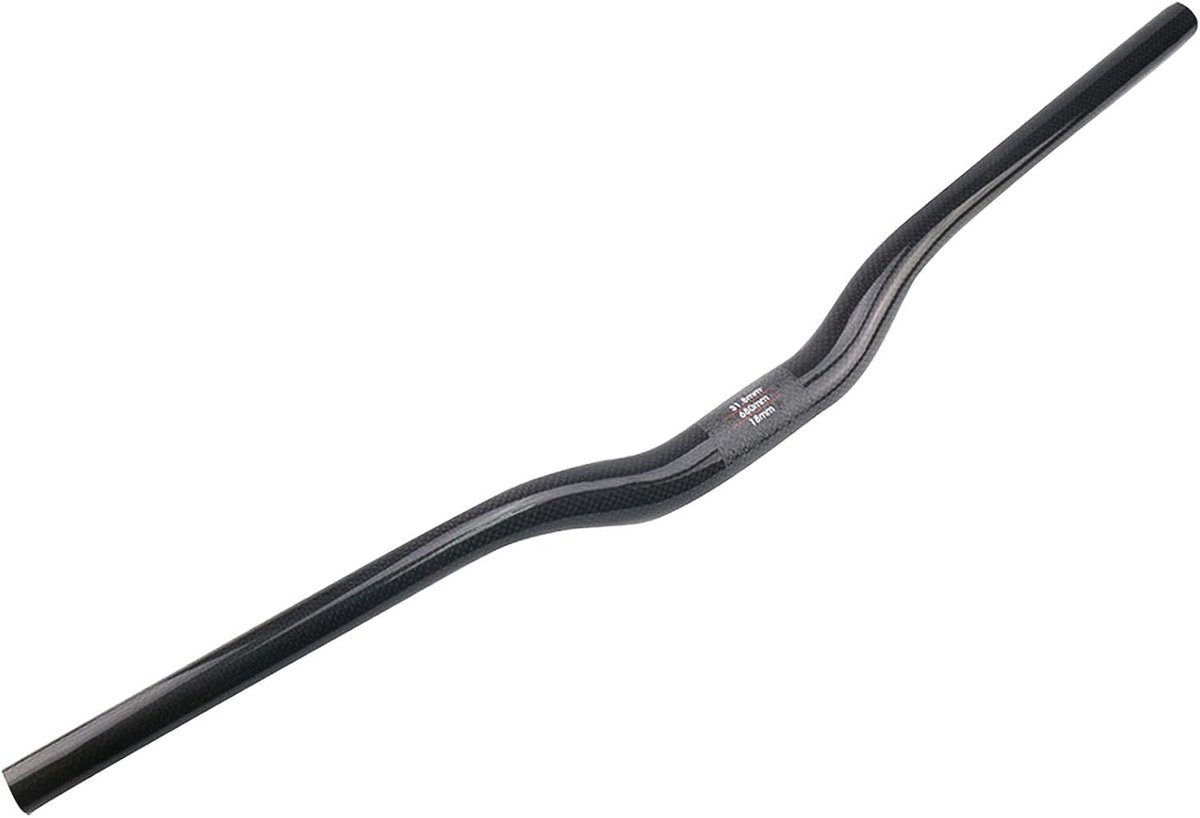 Fietsstuur Koolstofvezel - MTB Stuur Riser Bar - Mountainbiken - Ultralicht Sterk Materiaal - 31.8 x 760mm - 3K Glanzend