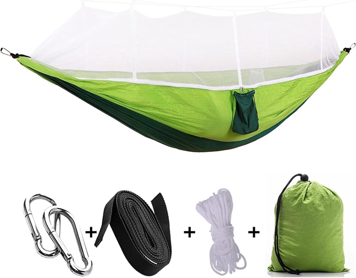 Hangmat Swing - Kampeerhangmat Buiten - Ontspannen Buiten - Dubbele Capaciteit - 260 x 140 cm - Fruit Groen