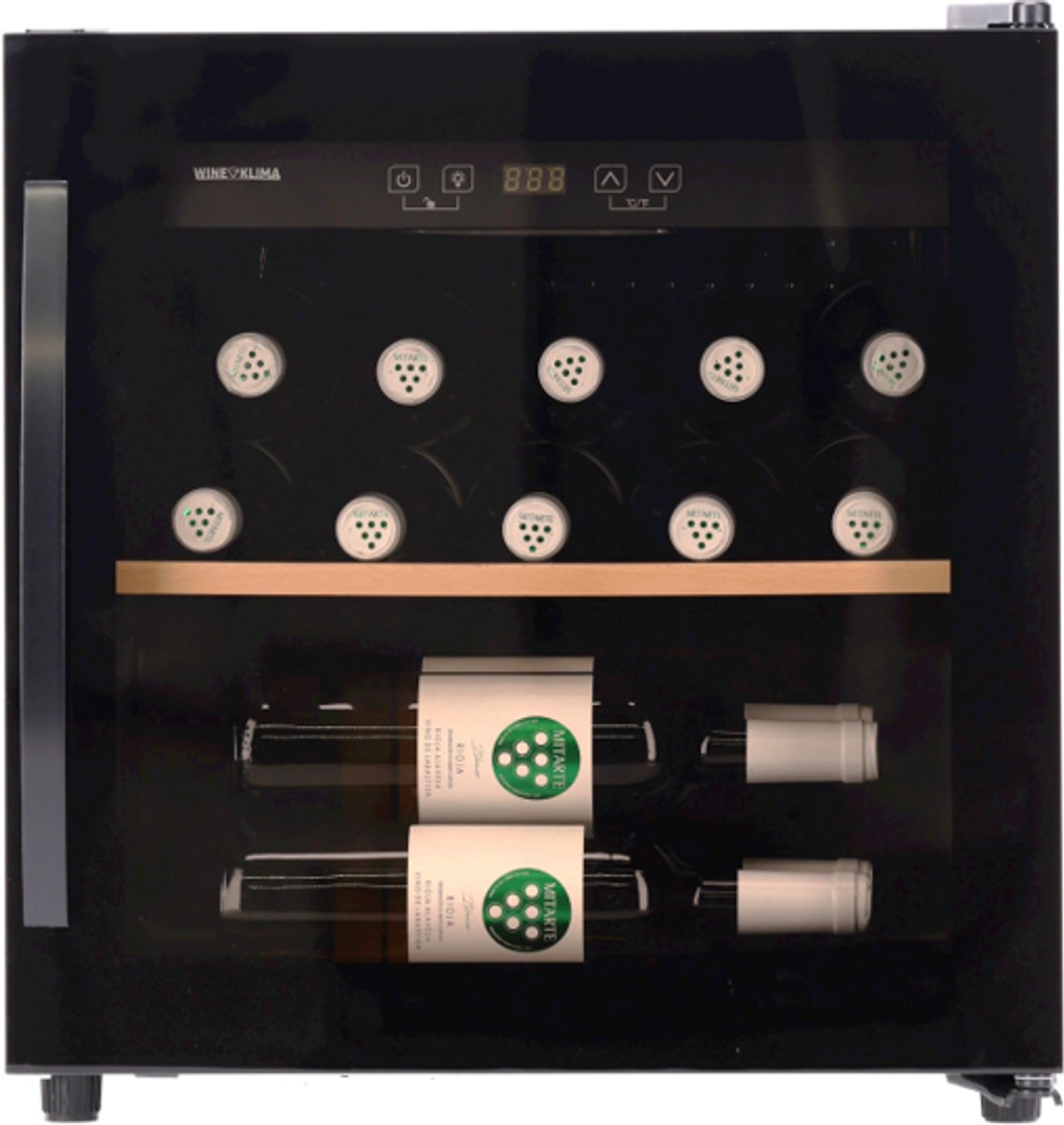 Wine Klima VSA-14 - Zwart - Greep - Wijnklimaatkast - Vrijstaand - 14 flessen - 1 zone