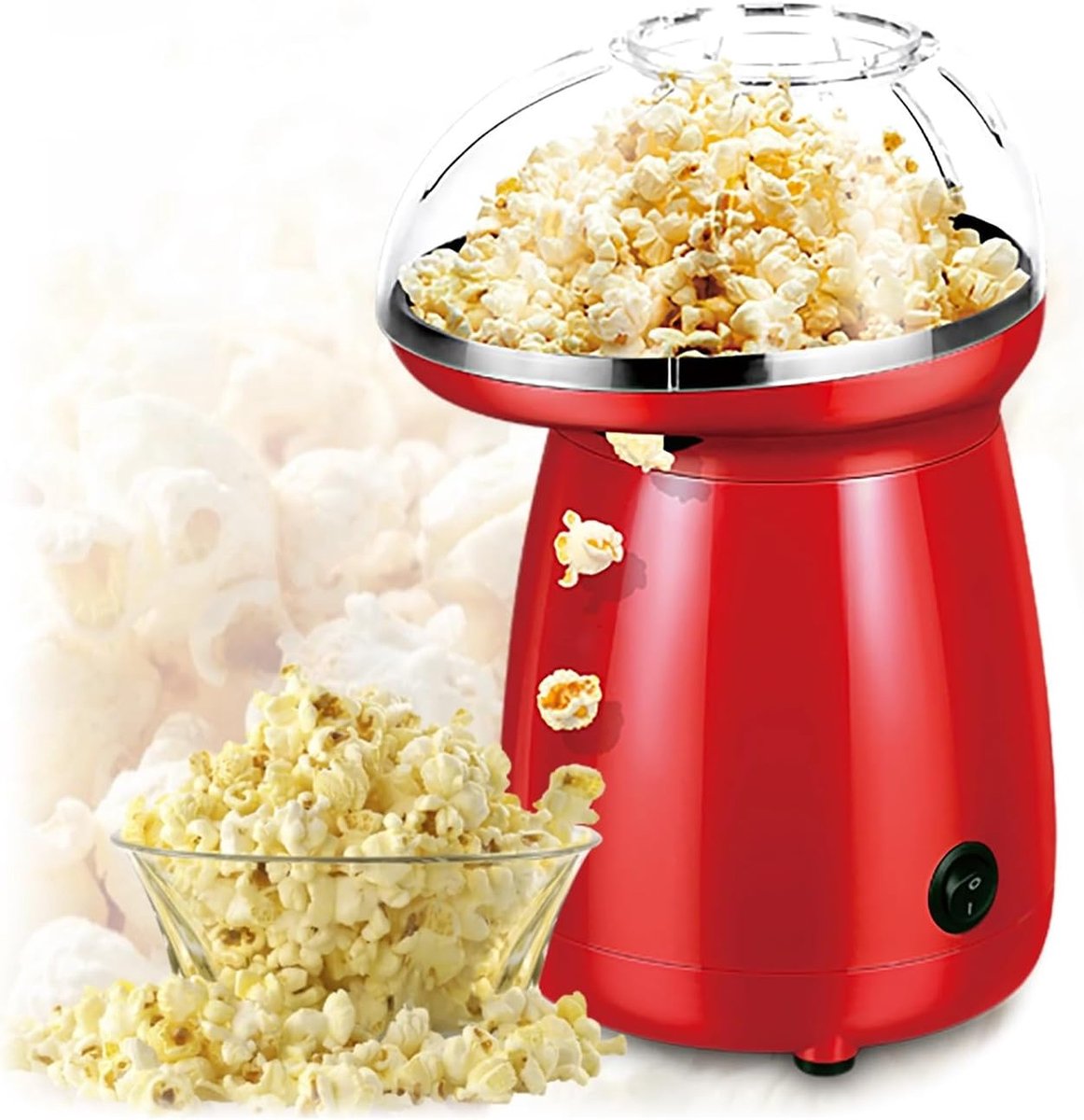 Popcornmachine - Maïsmachine Snackmaker - Huisgemaakte Snacks - Hete Lucht Olievrij - 1 Aantal - One Color