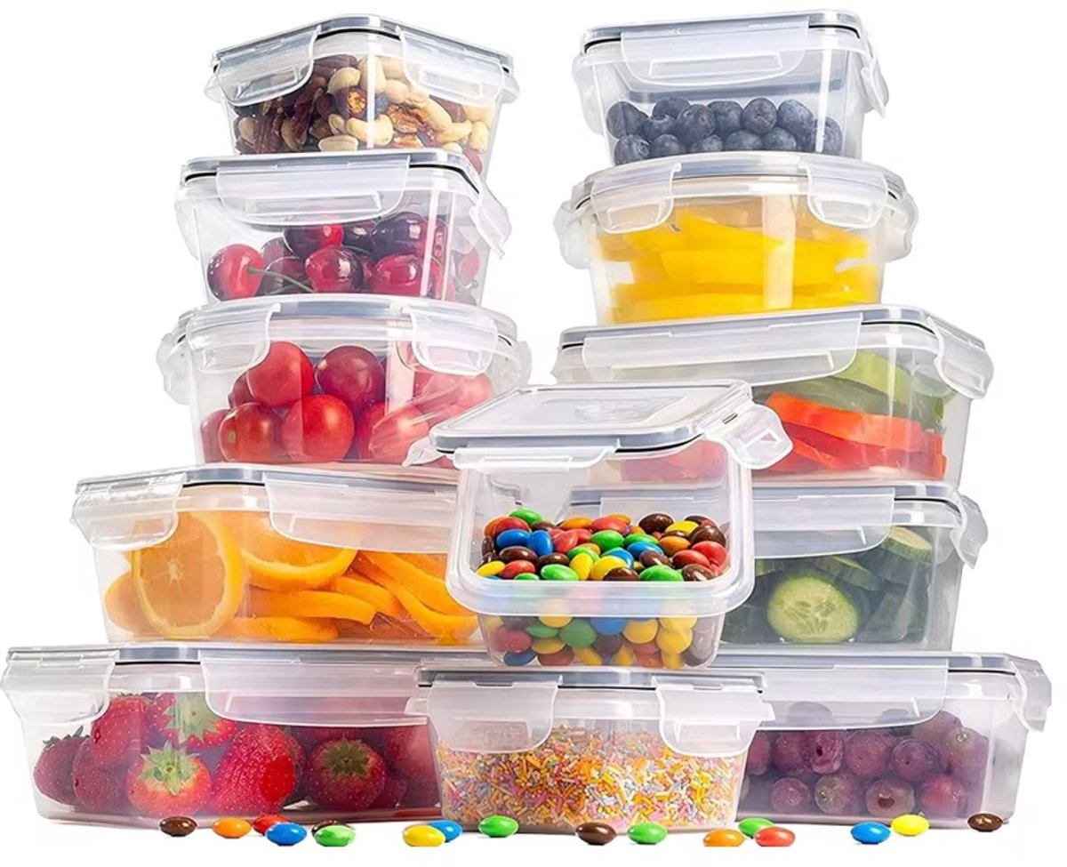 JustValue Meal Prep Bakjes - 24 Stuks - Stapelbaar - Luchtdicht - BPA Vrij - Voedselcontainers - Vleeswarenbakjes Stapelbaar