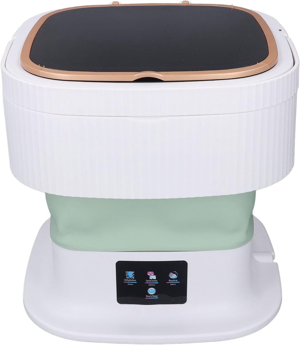Draagbare Wasmachine Mini Wasmachine Opvouwbaar Kleine Kleding Wassen Ruimtebesparend Ontwerp 11.5 Liter Groen