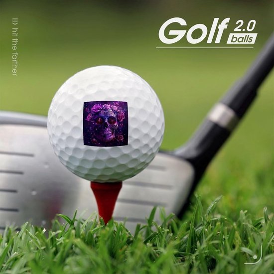 Golfballen - Golf Geschenken - Golf Oefenen - Rose Schedel Print - Standaard Formaat - Wit — afbeelding 2