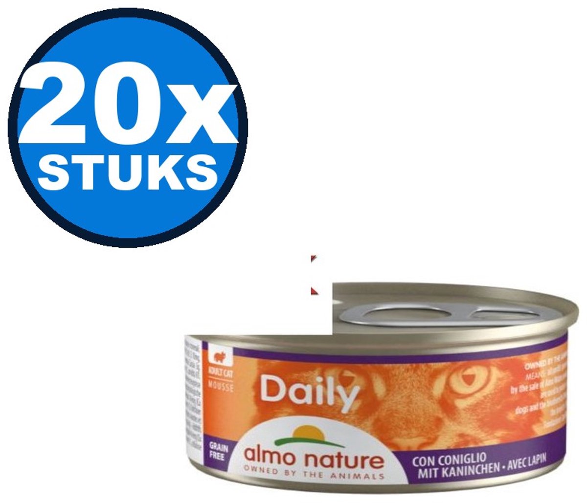 Almo Nature Almo Nature Daily Mousse - Konijn - Kattenvoer Natvoer - 85g