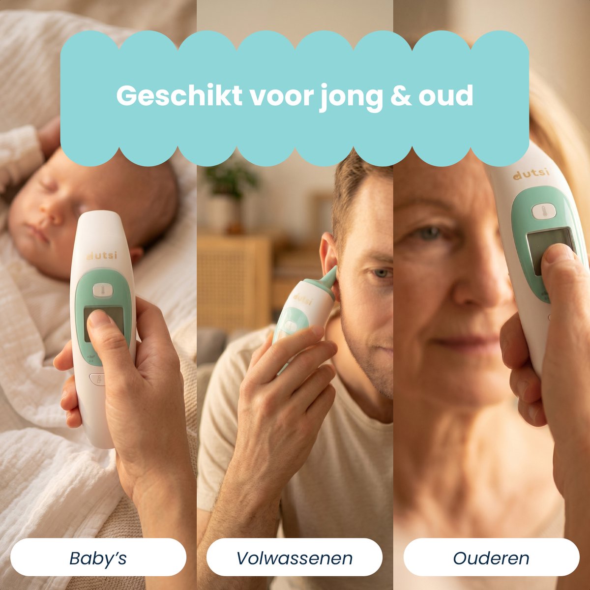 Dutsi Thermometer - Oorthermometer & Voorhoofd Thermometer - Digitale Koortsthermometer voor Baby & Volwassene - Snel & Nauwkeurig - Inclusief batterijen — cadeau in Cadeau-ideeën - foto 6