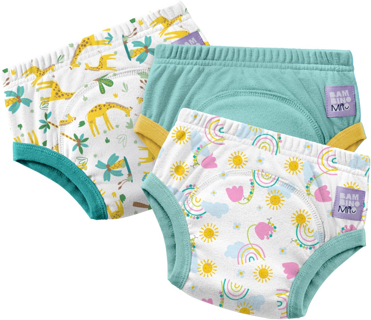 Set van 3 herbruikbare zindelijkheidsbroekjes in Blauwe lucht| Sneller en met vertrouwen zindelijk worden | Bambino Mio®